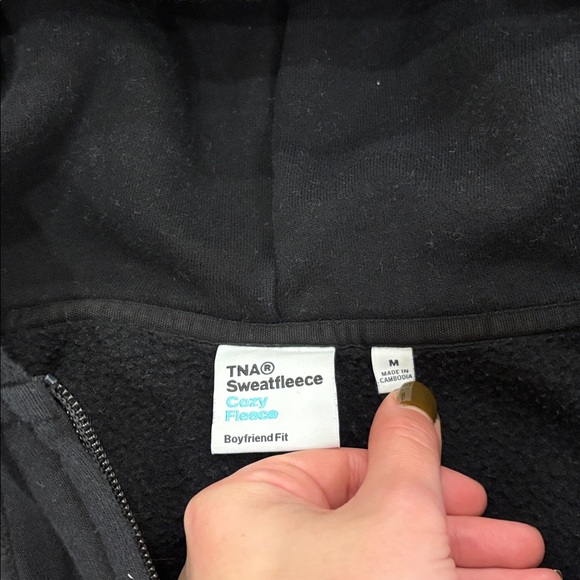 Aritzia TNA Sweatflece Cozy Fleece Mega Fit black matching sweatsuit - Picture 6 of 9